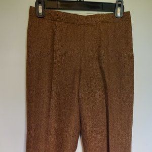 Brown/caramel herringbone wool trousers